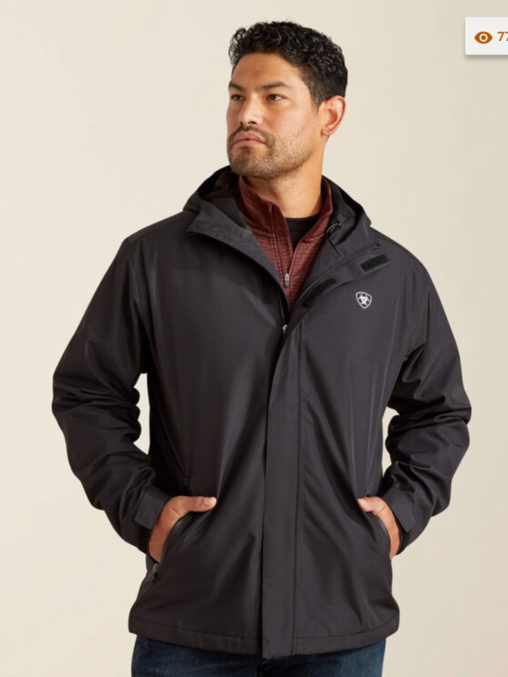 NWOT: Ariat Rebar Stormshell Logo H20 Waterproof Black Jacket Men’s 2XL Tall,